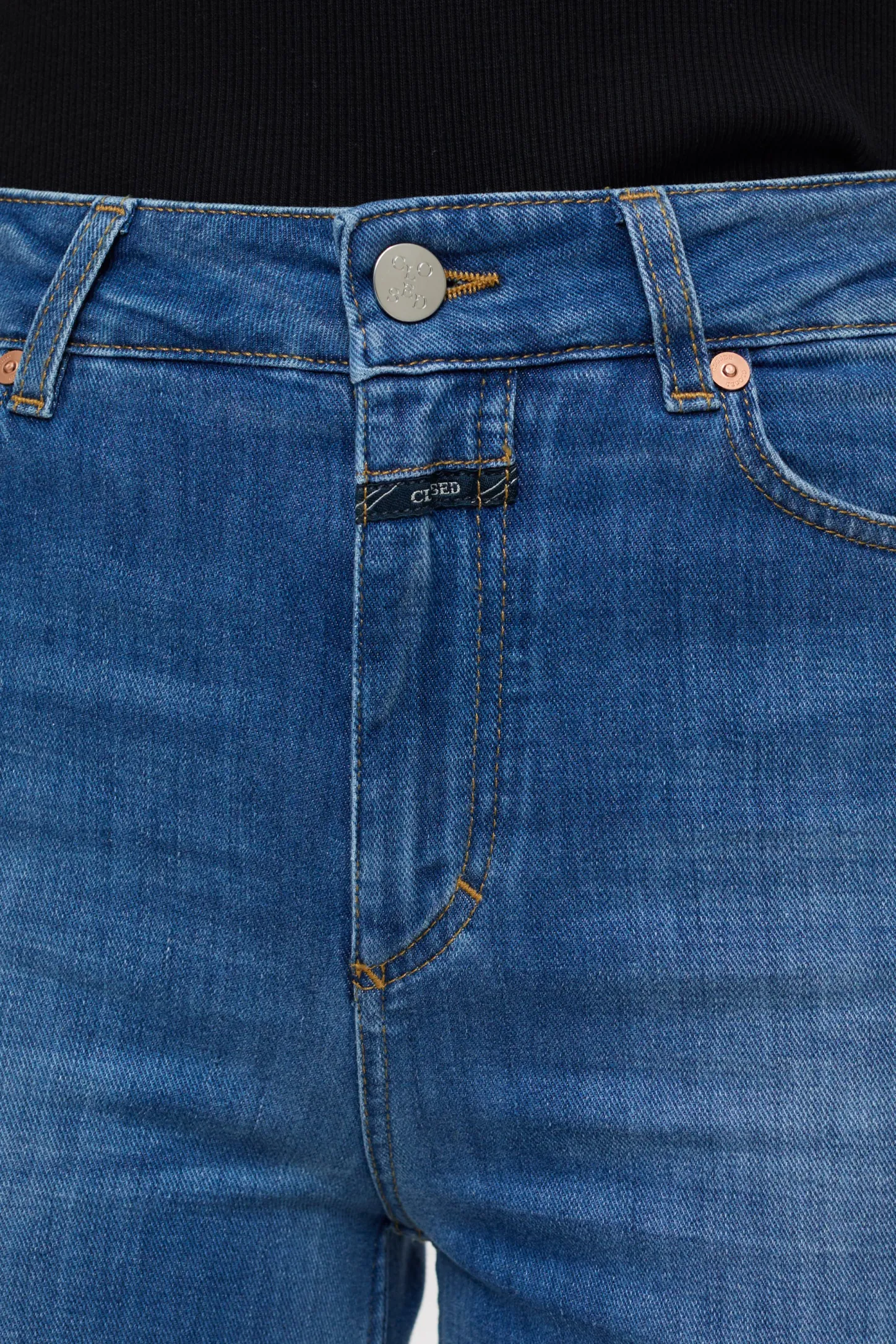 CLOSED Lange Denim>Wijde Jeans - Stijlnaam Glow-Up Donkerblauw