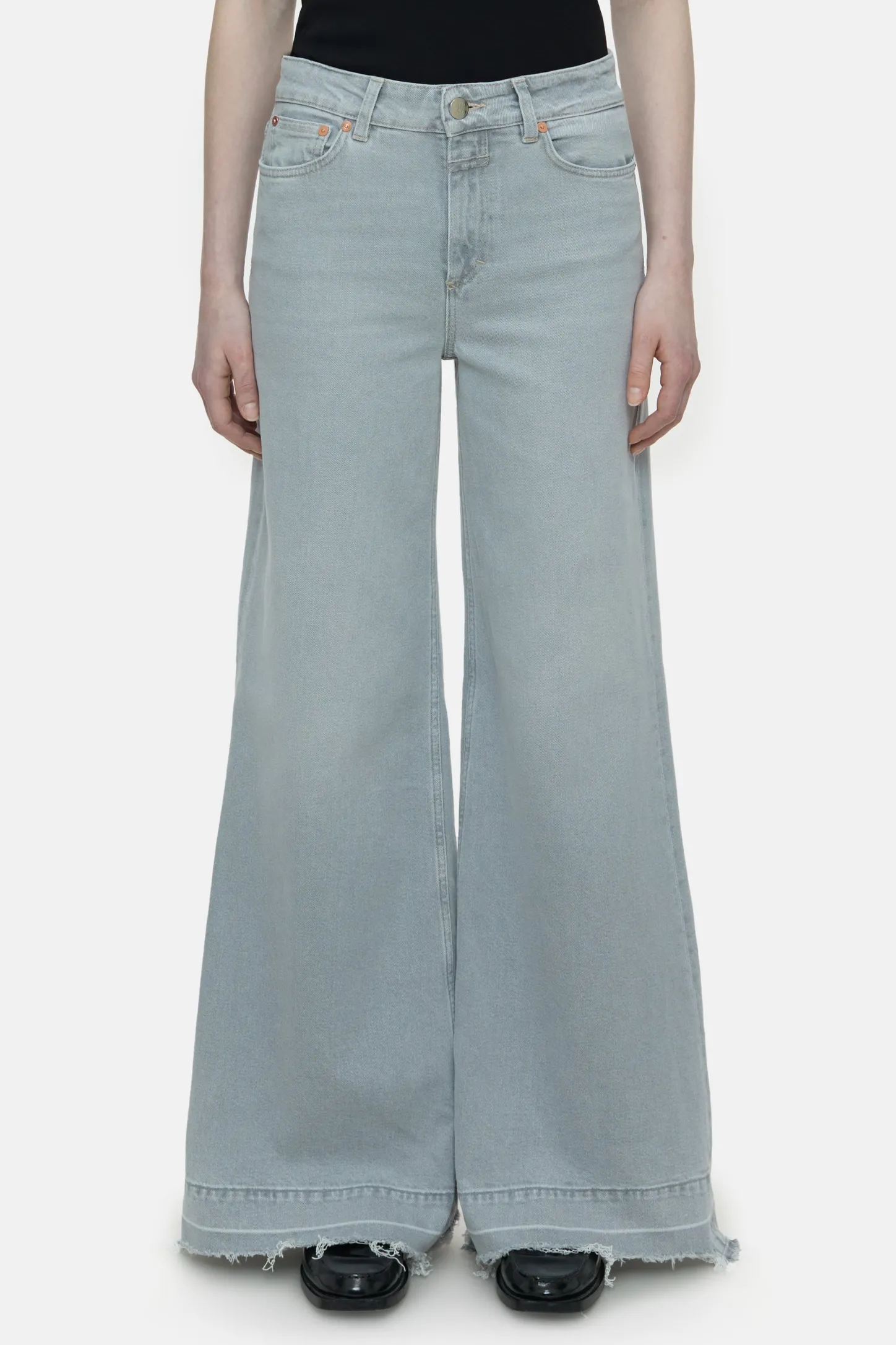 CLOSED Lange Denim>Wijde Jeans - Stijlnaam Glow-Up Lichtgrijs