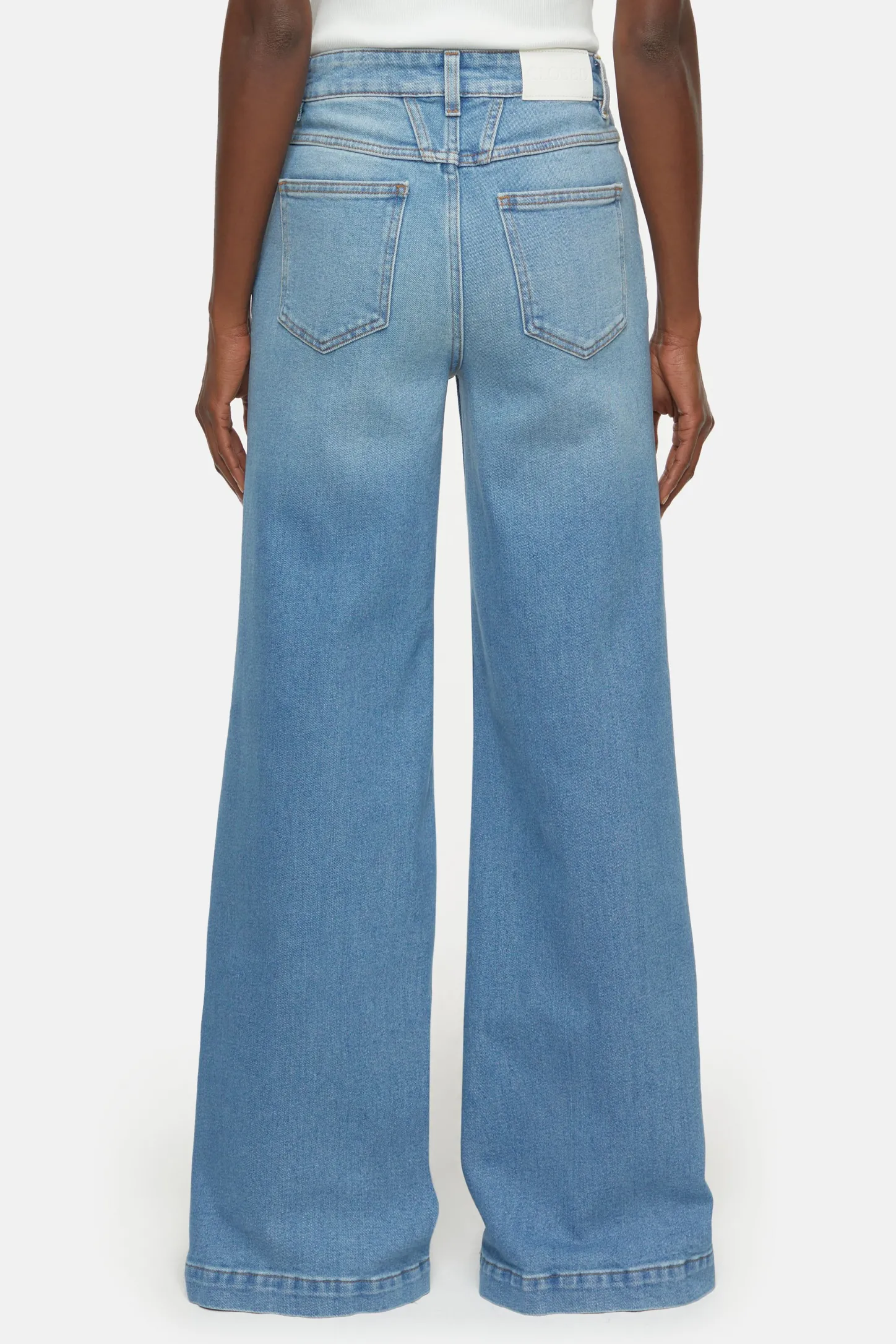 CLOSED Lange Denim>Wijde Jeans - Stijlnaam Glow-Up Midden Blauw