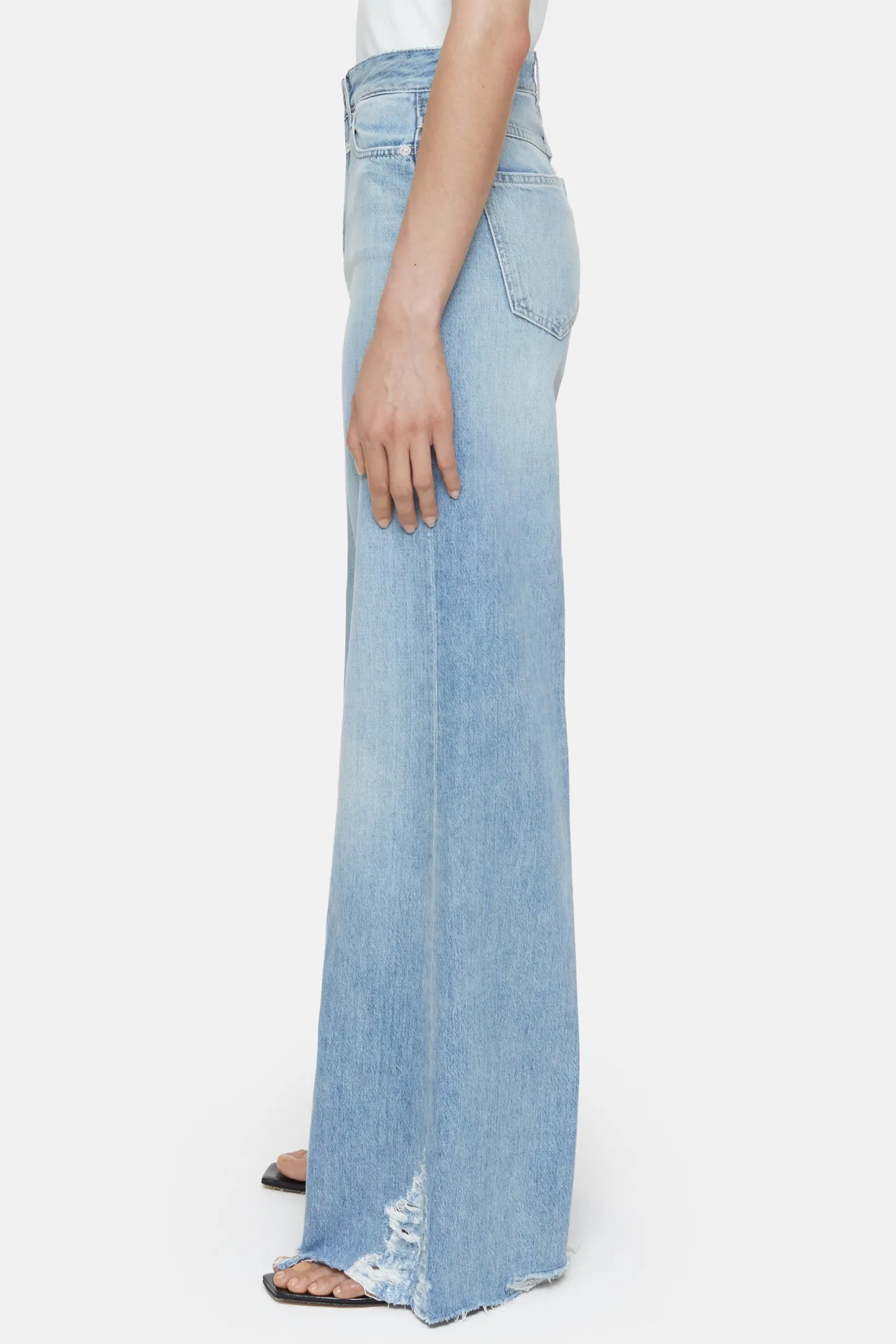CLOSED Lange Denim>Wijde Jeans - Stijlnaam Glow-Up Midden Blauw