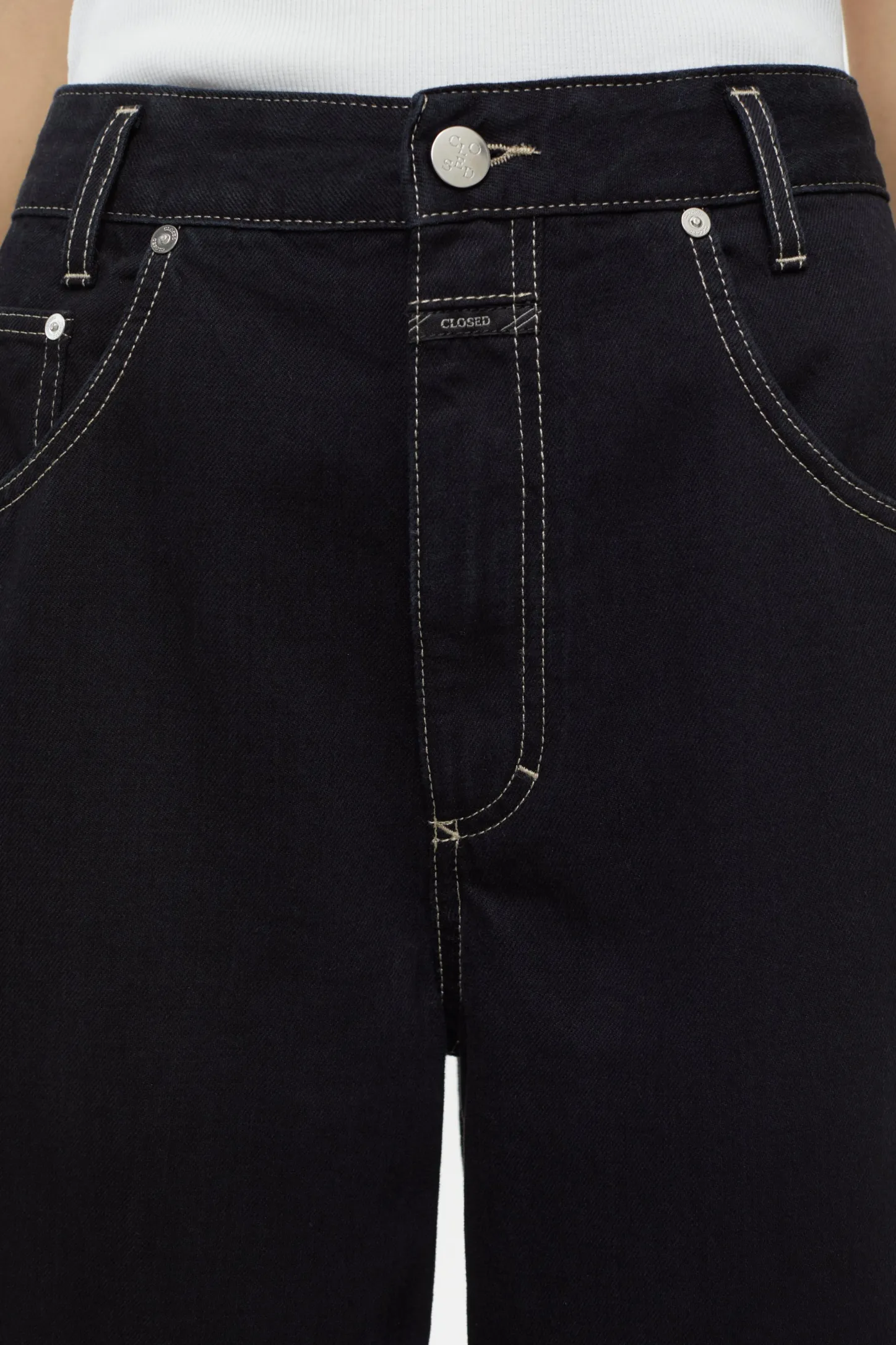 CLOSED Lange Denim>Wijde Jeans - Stijlnaam Morus Zwartzwart