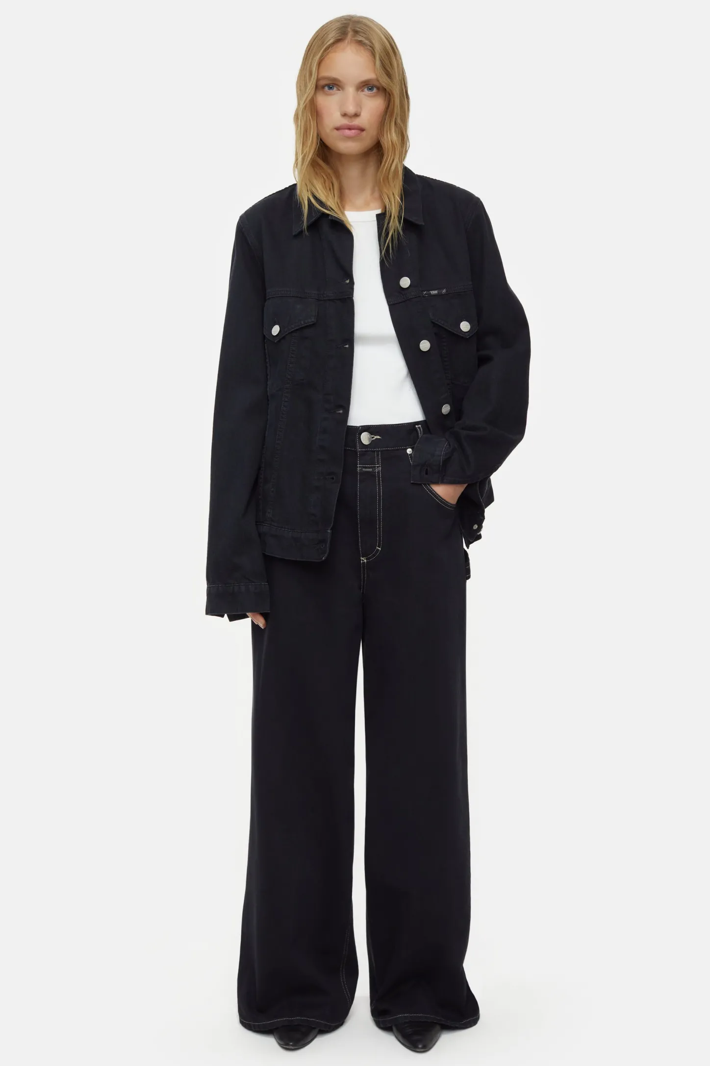 CLOSED Lange Denim>Wijde Jeans - Stijlnaam Morus Zwartzwart