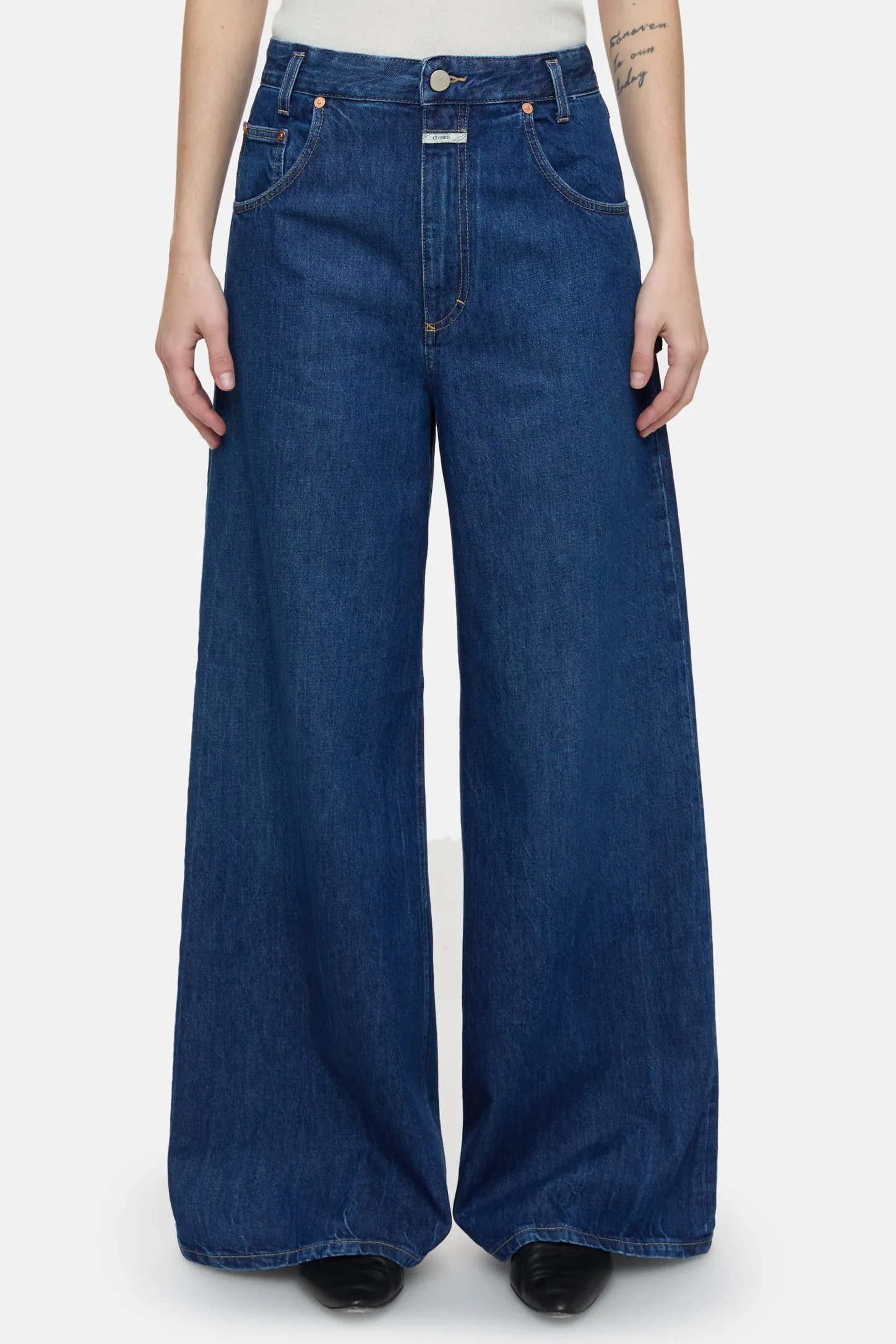 CLOSED Lange Denim>Wijde Jeans - Stijlnaam Morus Donkerblauw