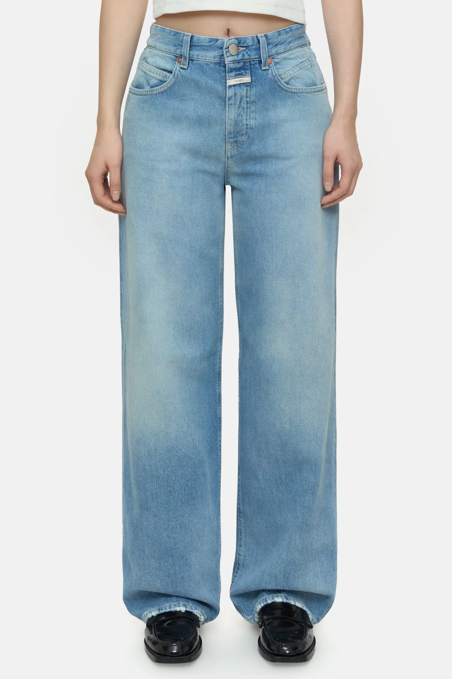 CLOSED Lange Denim>Wijde Jeans - Stijlnaam Nikka Midden Blauw