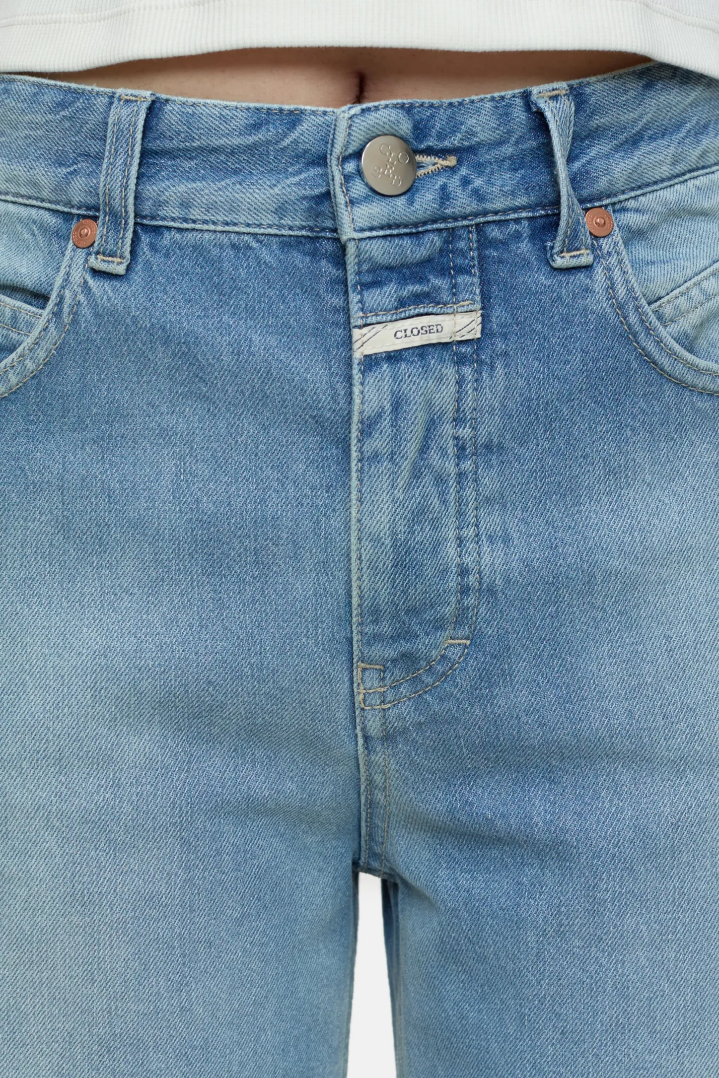 CLOSED Lange Denim>Wijde Jeans - Stijlnaam Nikka Midden Blauw