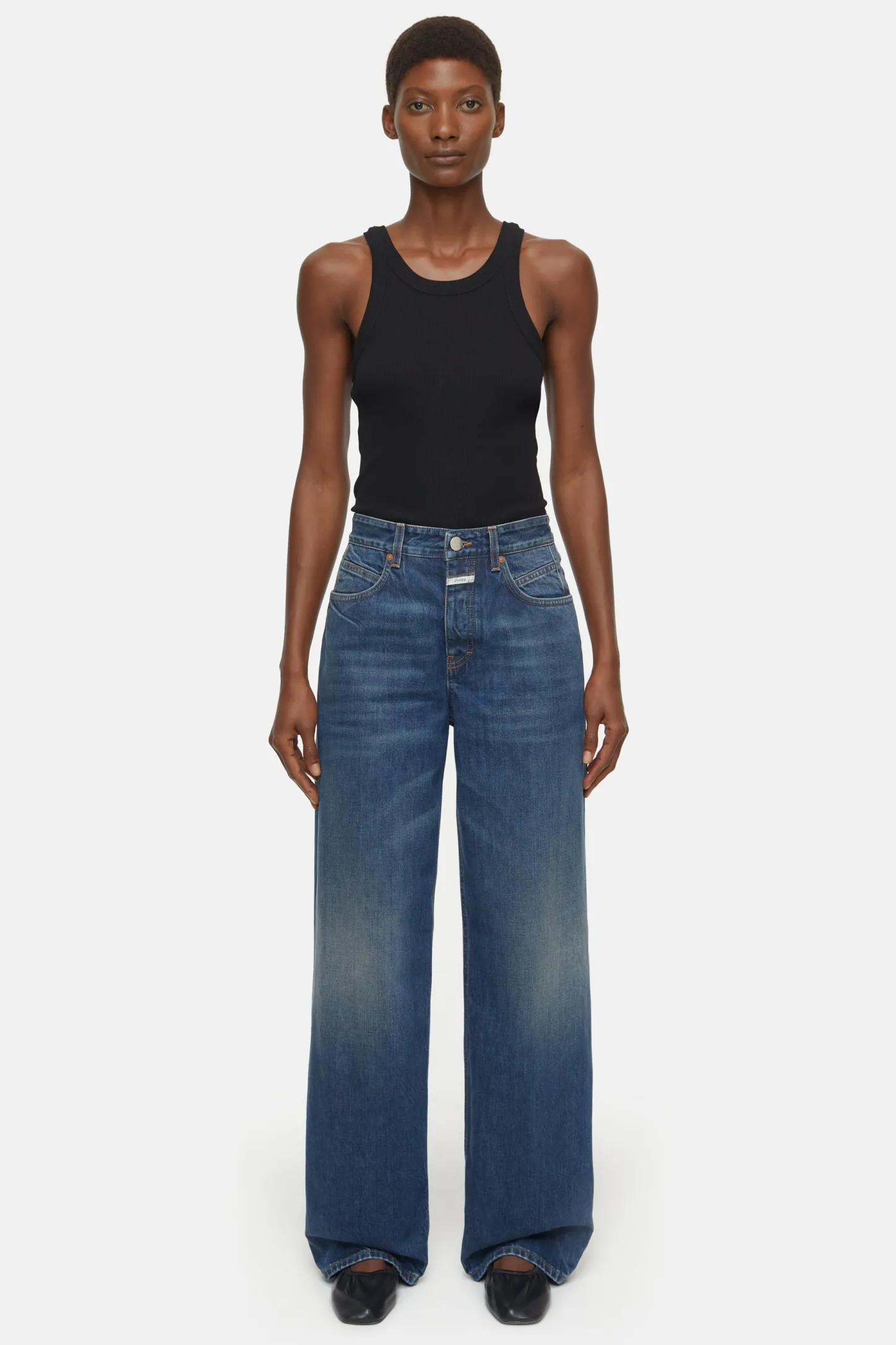 CLOSED Lange Denim>Wijde Jeans - Stijlnaam Nikka Midden Blauw