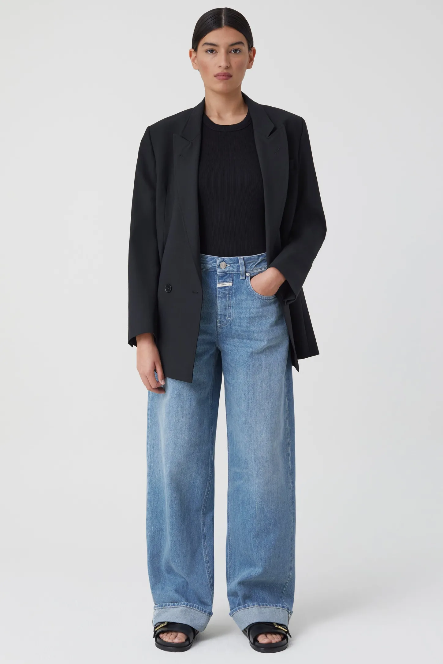 CLOSED Ras>Wijde Jeans - Stijlnaam Nikka Midden Blauw