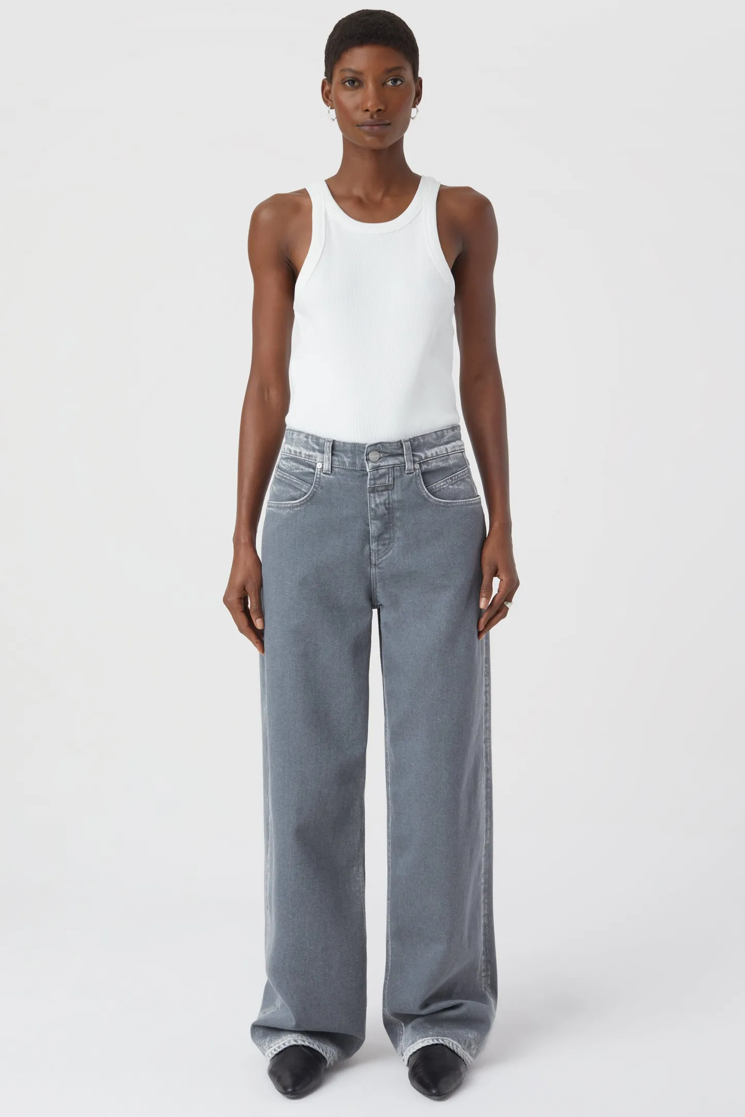 CLOSED Lange Denim>Wijde Jeans - Stijlnaam Nikka Midden Grijs