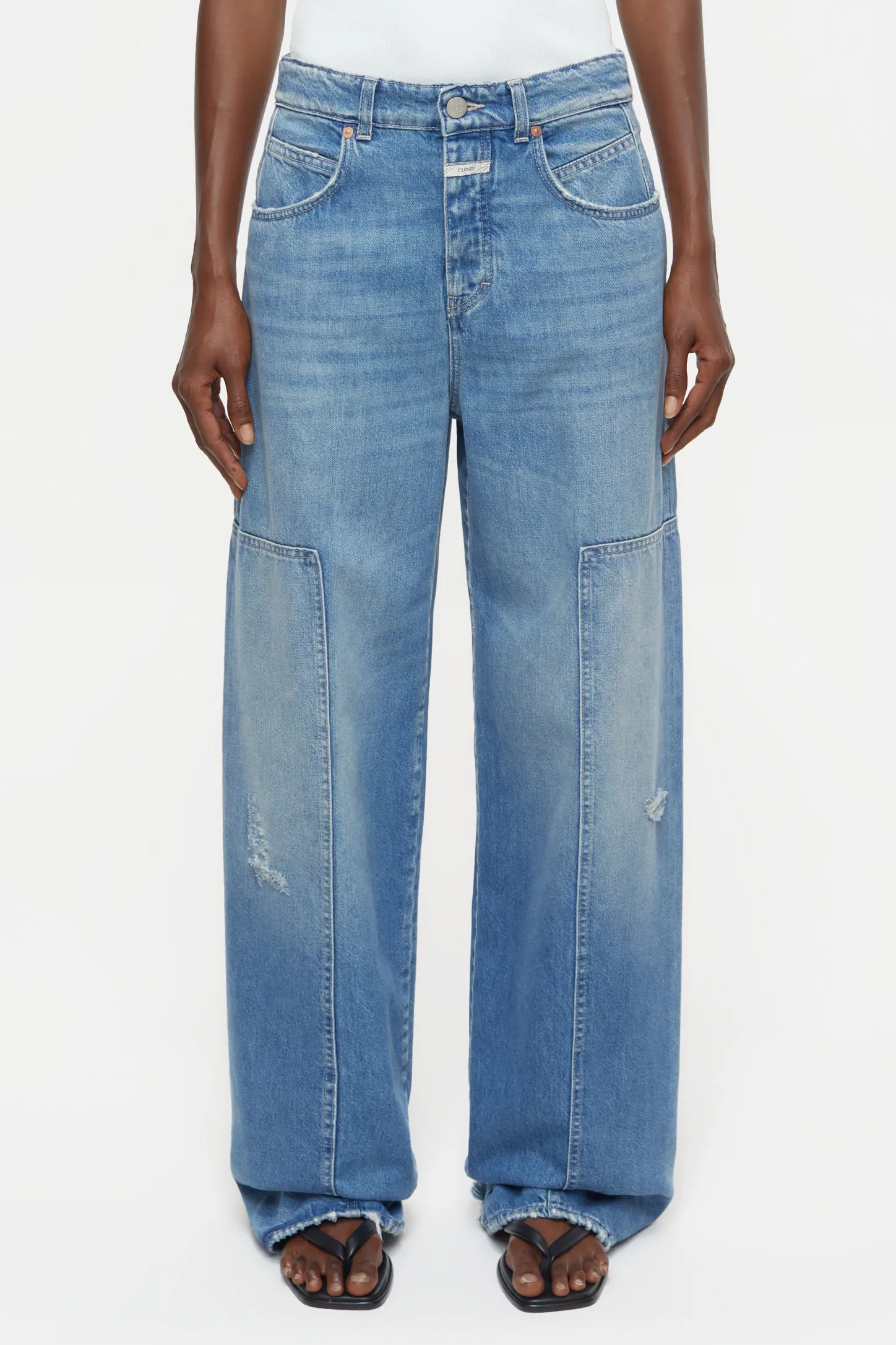 CLOSED Lange Denim>Wijde Jeans - Stijlnaam Nikka Midden Blauw