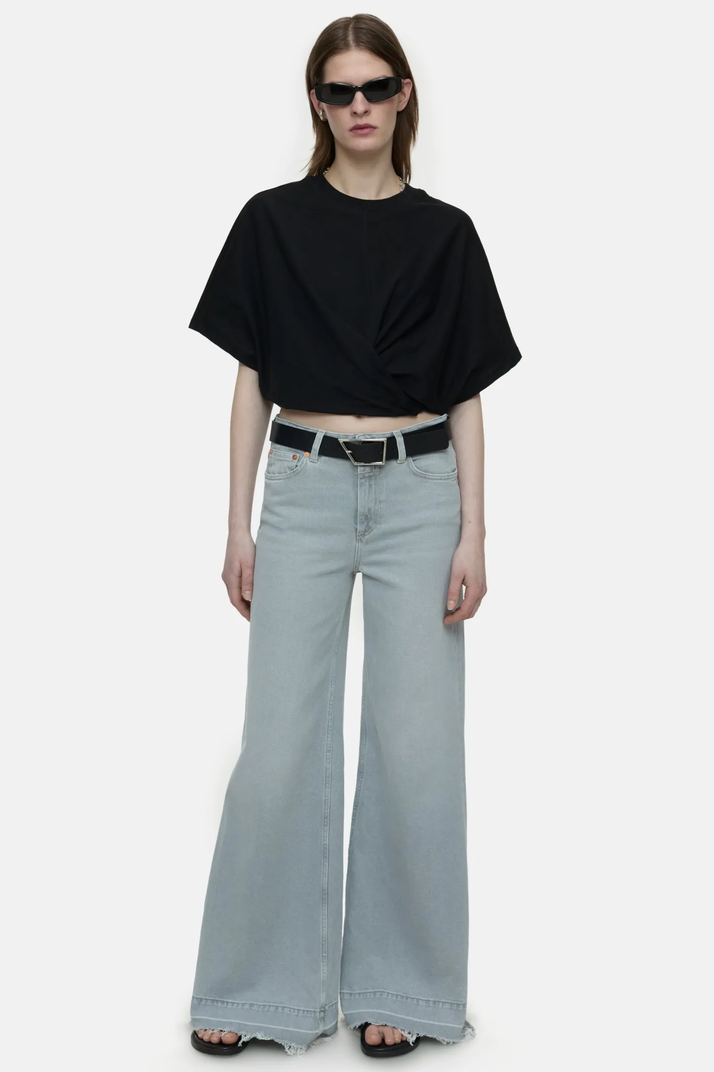 CLOSED T-Shirts>Wikkel-T-Shirt Zwart