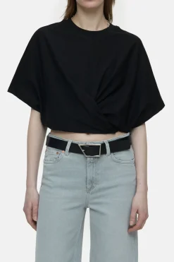 CLOSED T-Shirts>Wikkel-T-Shirt Zwart