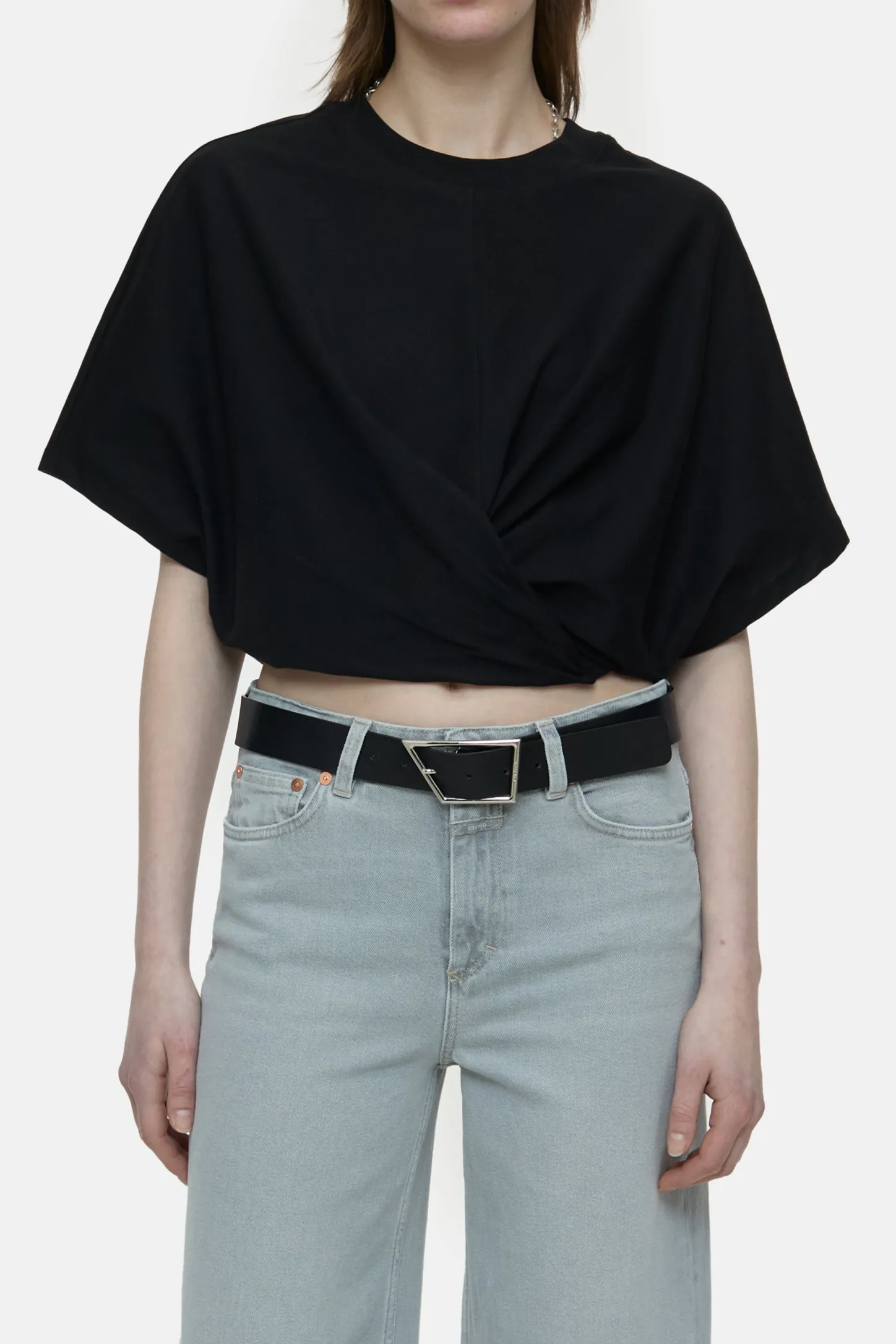 CLOSED T-Shirts>Wikkel-T-Shirt Zwart