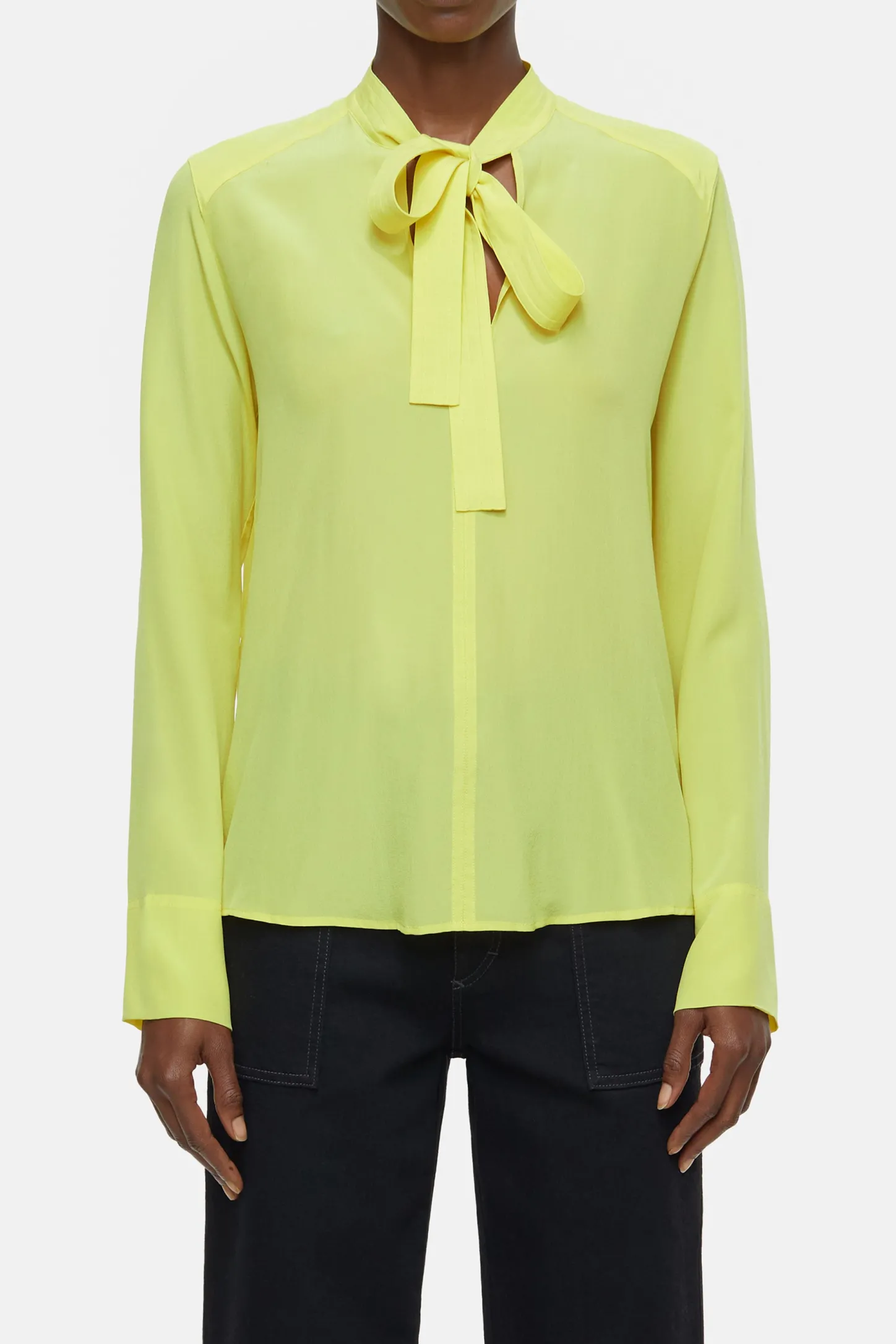 CLOSED Overhemden En Blouses>Zijden Blouse Primair Geel