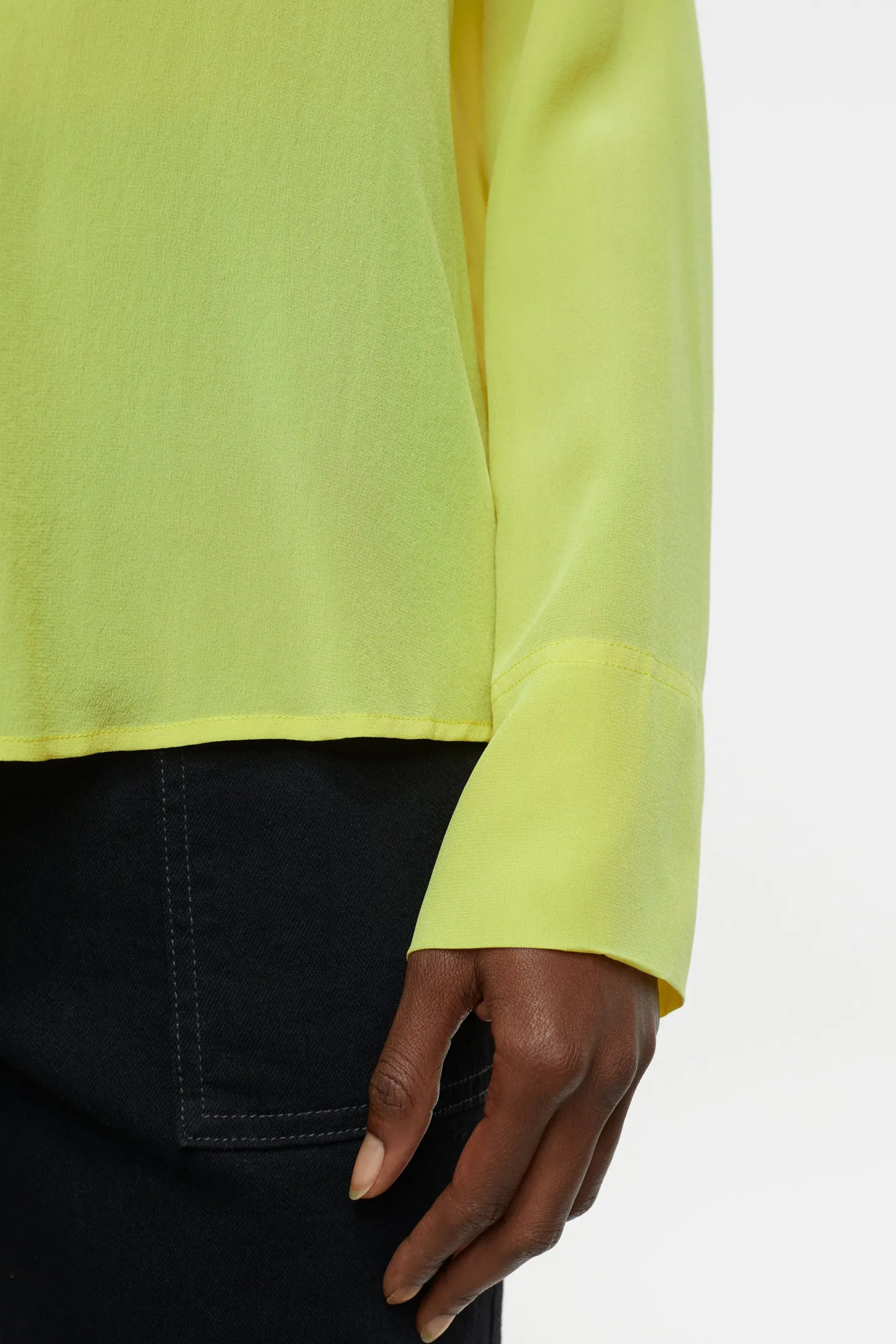 CLOSED Overhemden En Blouses>Zijden Blouse Primair Geel
