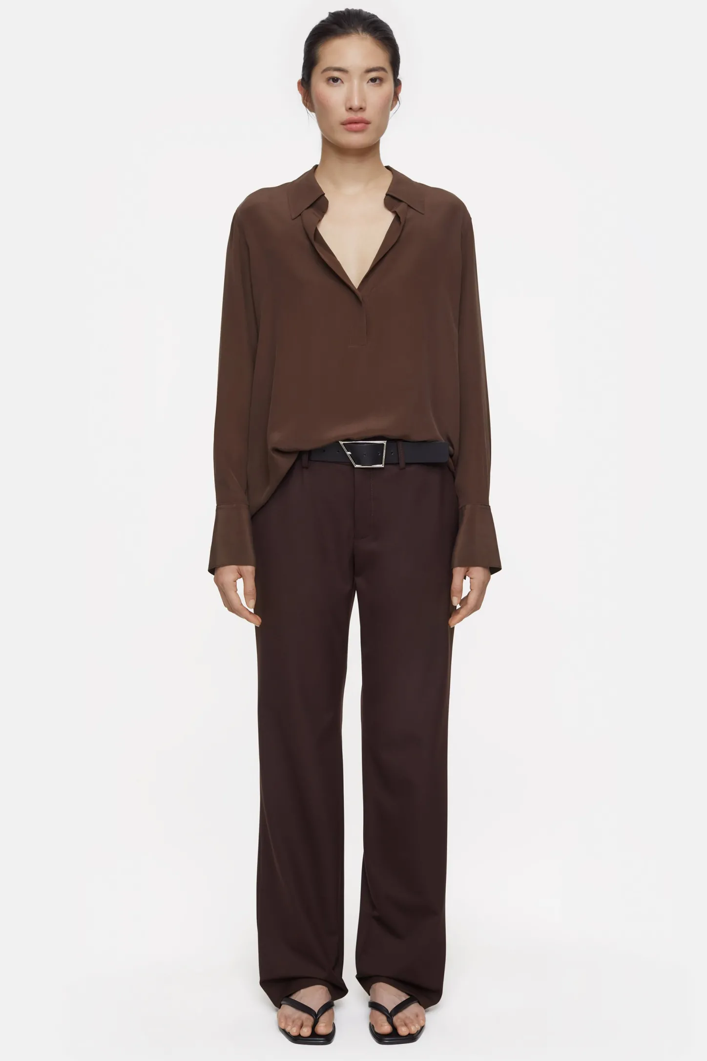 CLOSED Overhemden En Blouses>Zijden Blouse Koude Chocolademelk